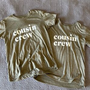Matching youth cousin tees - small and medium